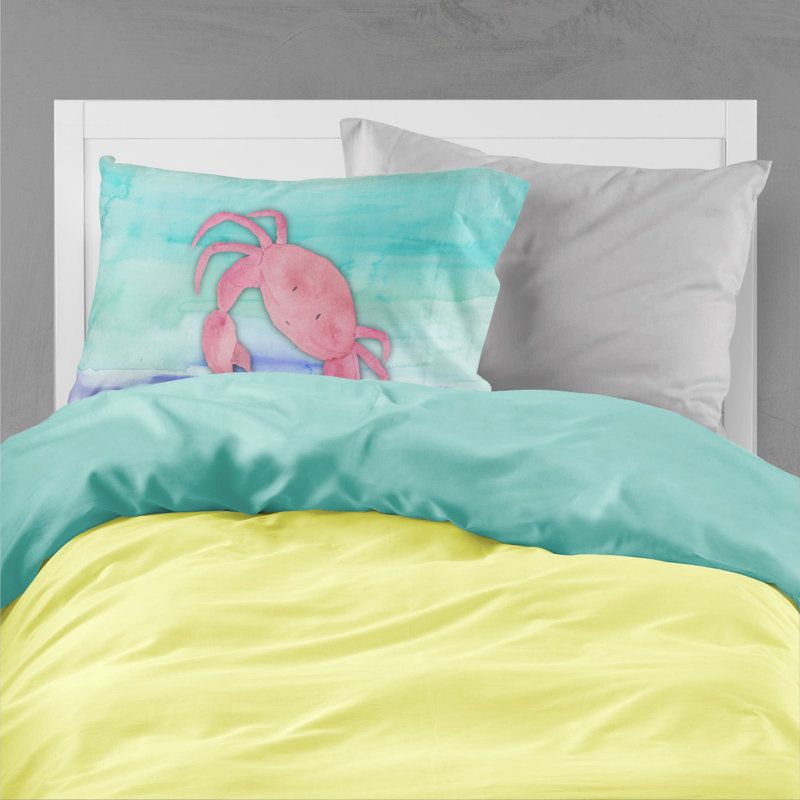 Taie d’oreiller aquarelle crabe