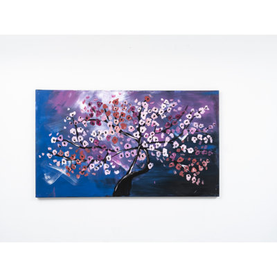 Captivating 47'' X 27'' Wall Canvas - Pink, Hand-Painted Spring Appeal Pink Artwork, For Aquarium Room