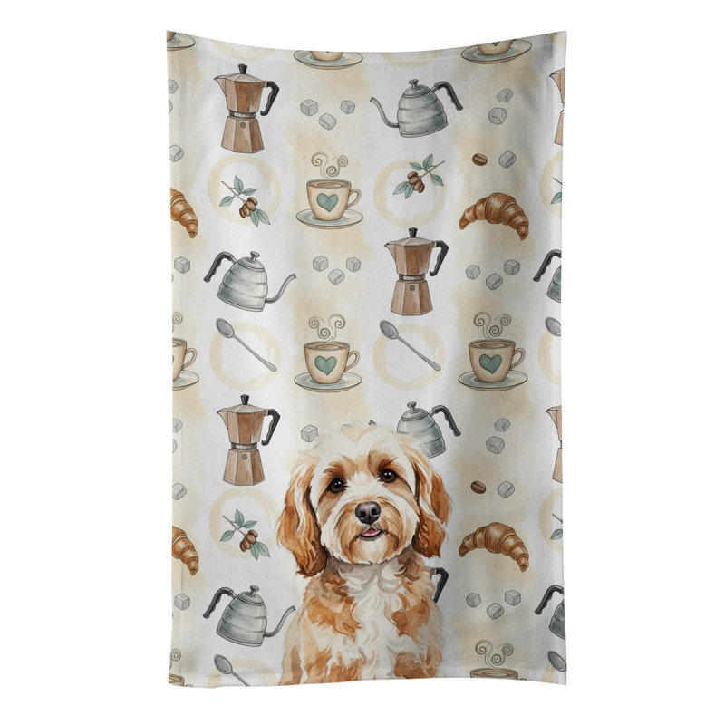 Cavapoo Coffee Bar Kitchen Towel, Cavapoo