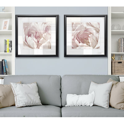 « intime rosé i », ensemble de 2 reproductions de peintures encadrées