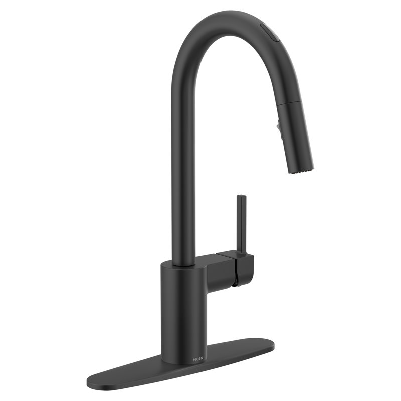 Robinet de cuisine à poignée simple sans contact Align avec Wave et Power Clean et avec accessoires Align, Noir mat