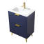 Ensemble de meuble-lavabo simple autoportant 24 po avec plateau en céramique 24 po-611090483