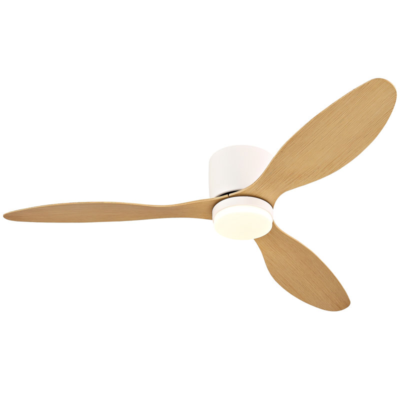 Ceiling Fan With Light, -Slim Flush-Mount Design, 3 ABS Plastic Blades, Remote Control Included, 6-Speed Adjustment, Reversible DC Motor, Quiet Operation