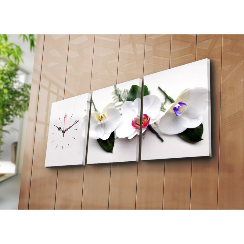 Ensemble d'horloge murale 3 pièces Elegant Structure robuste en bois à 100%, épaisseur: 1,2 po | Parfait pour la décoration intérieure et les intérieurs modernes, conception unique