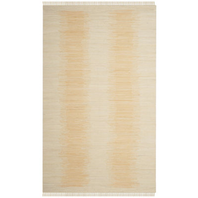 Tapis ivoire en coton tissé à plat à la main Cayman