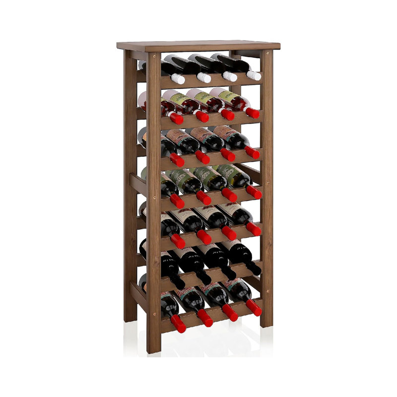 Floor Wine Bottle Rack Brown