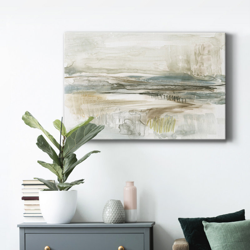 " Stark Neutral Landscape II ", 32" H x 48" W x 1" D