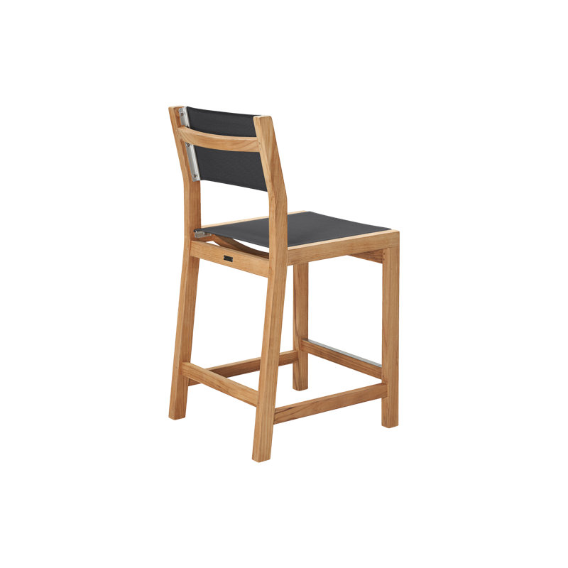 Pearl Teak Outdoor Counter Height Chair, Black