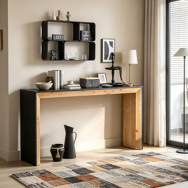 59in Modern Wood Console Table