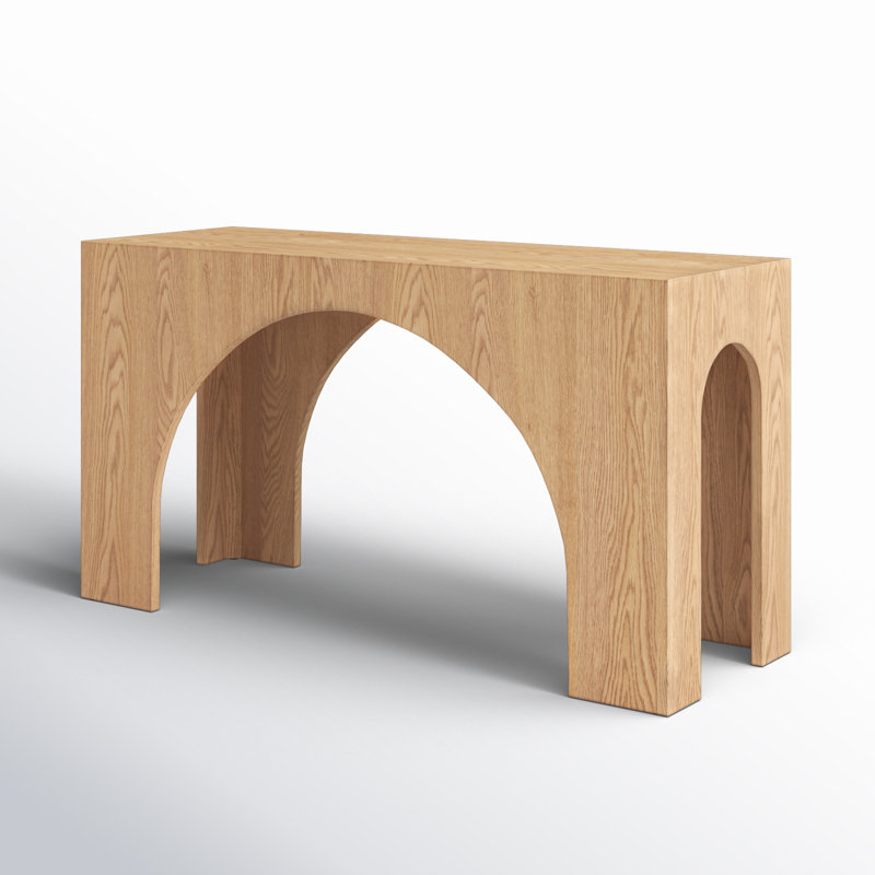 Metinaro 54'' Solid Wood Console Table, Oak/Natural Oak