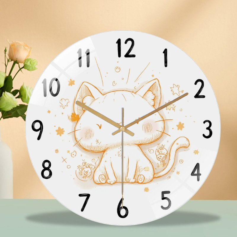 Horloge murale mignonne avec design unique pour la maison - Horloge murale moderne en verre 12 po