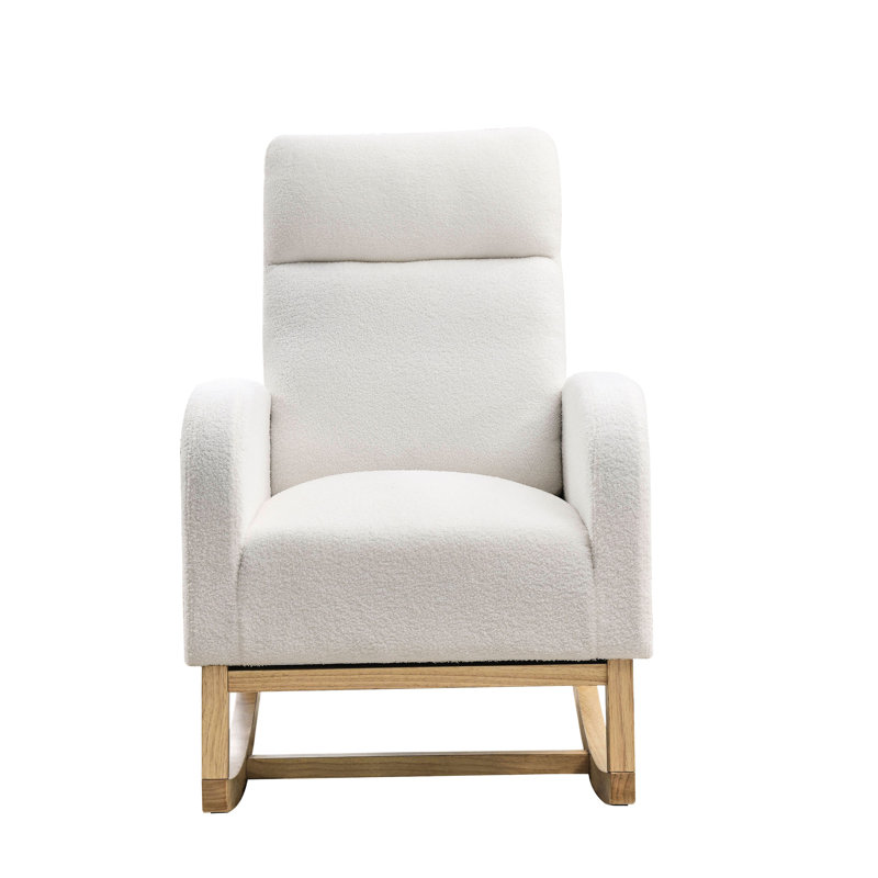 Chaise berçante à la mode, rembourrage doux, construction avec chaise haute élégante à compartiments latéraux, couleur, rembourrage