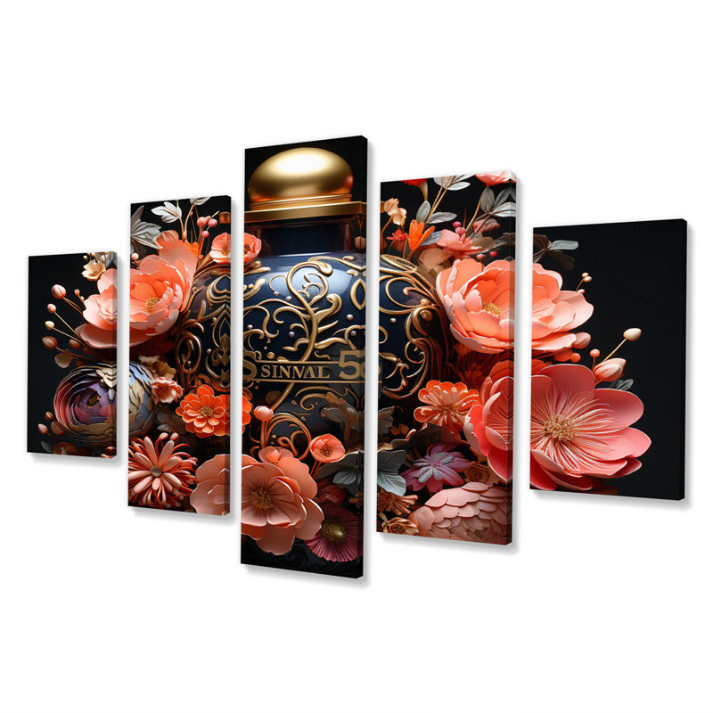 Labbe - Parfums, salon d'art mural - 5 panneaux
