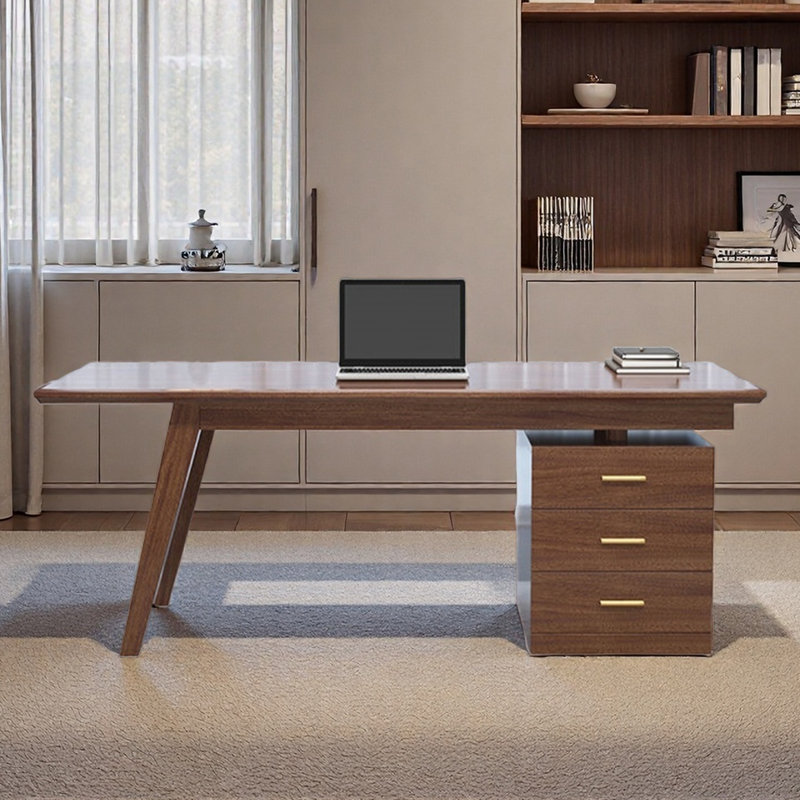 Bureau en noyer massif avec tiroirs, H 29,13 po x l 70,87 po x P 29,53 po