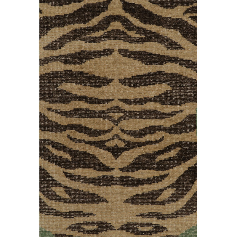 Distressed Homage Hand Knotted Wool Animal Print Area Rug, Rectangle 12' x 15'
