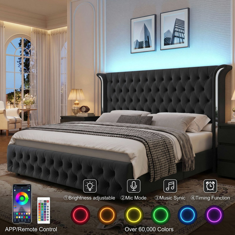3 Piece Bedroom Set, King, Black