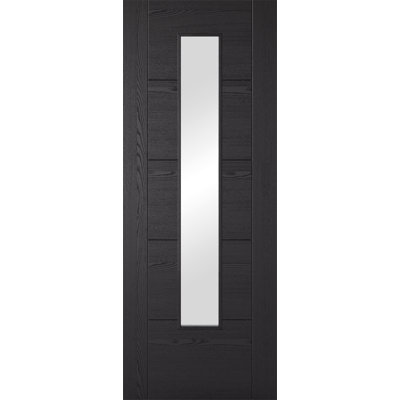 Vancouver Glazed Laminate Black Internal Door