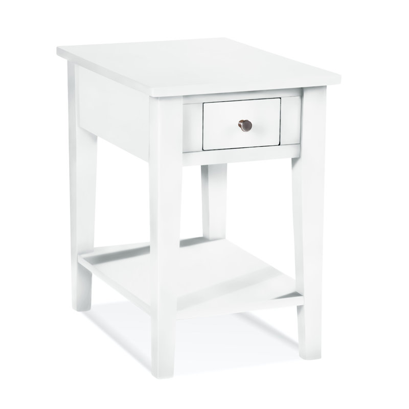 East Hampton Solid Wood End Table, Frost White