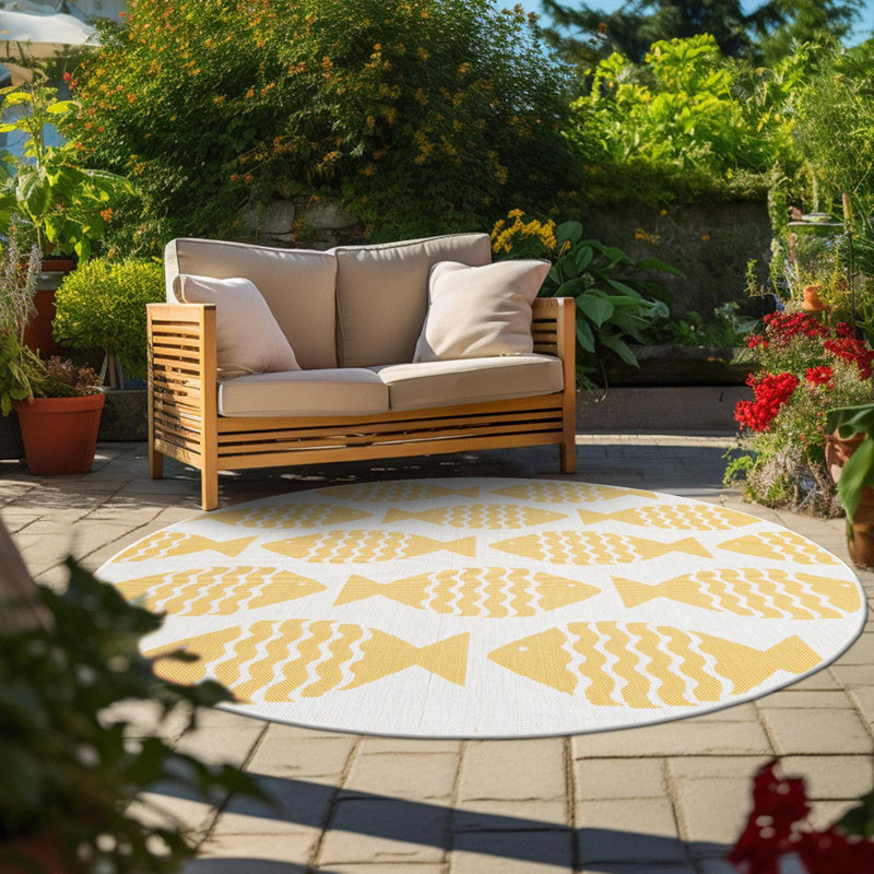 Tapis intérieur / extérieur d'extérieur Coastal, Rond 12 pi