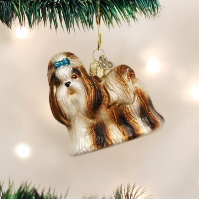 Old World Christmas Glass Blown Ornament for Christmas Tree, Shih Tzu