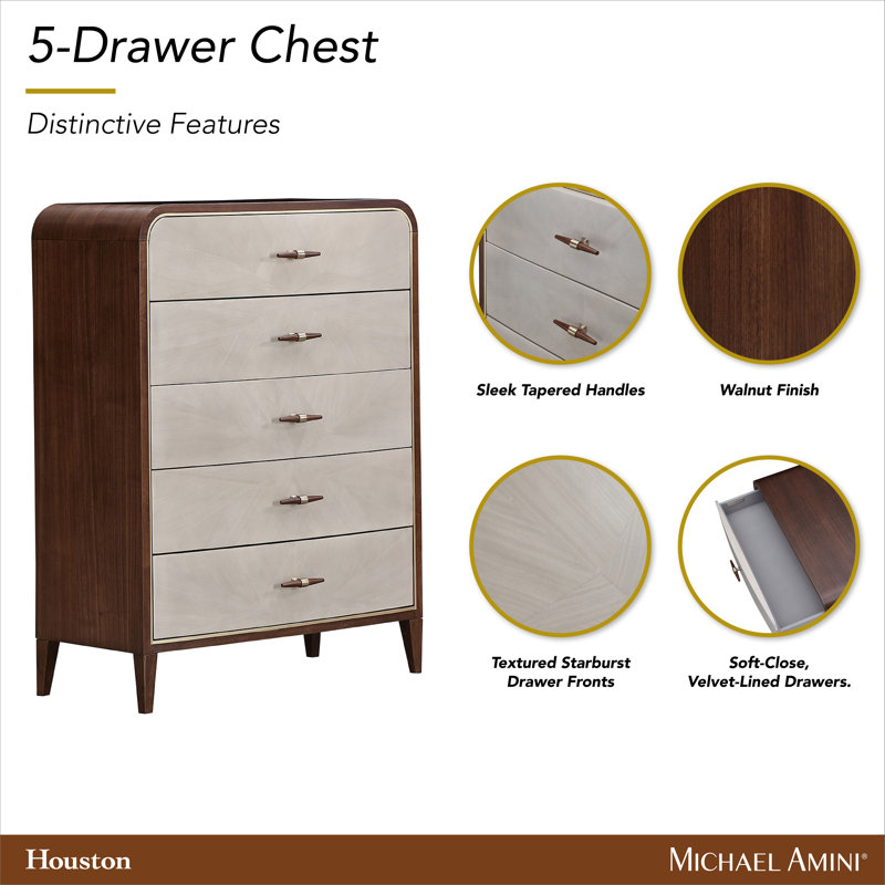 Houston 5-Drawer Chest - Walnut