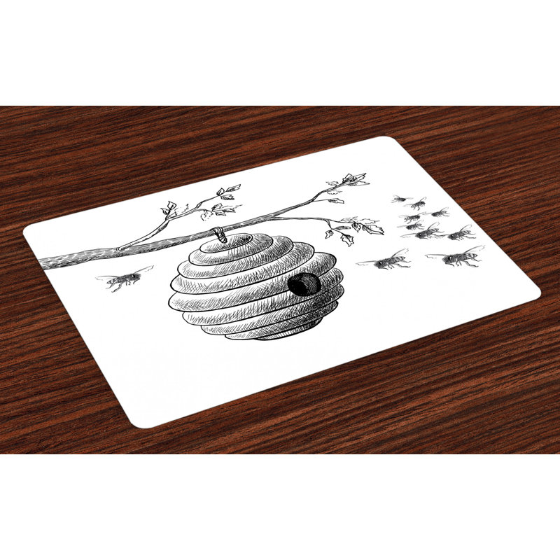 Nesbit Nature Hand Drawn Honeycomb Placemat