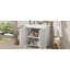 Petit meuble-lavabo vintage 24 "avec lavabo en céramique, 2 portes à fermeture en douceur, rangement réglable pour garder les objets bien rangés-1645430527