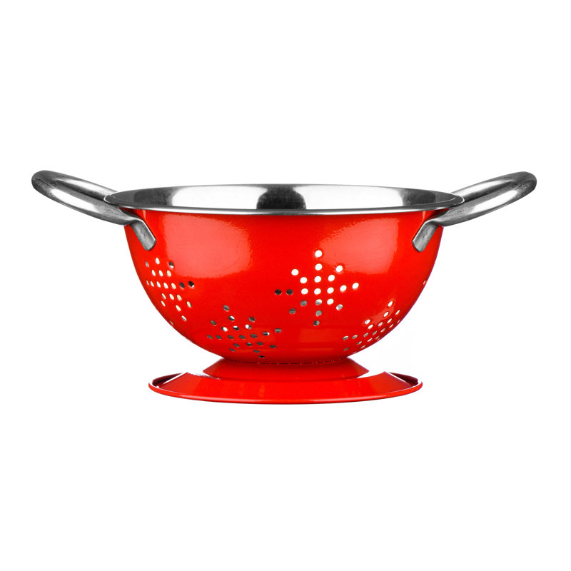 Premier Housewares Stainless Steel Colander, Red