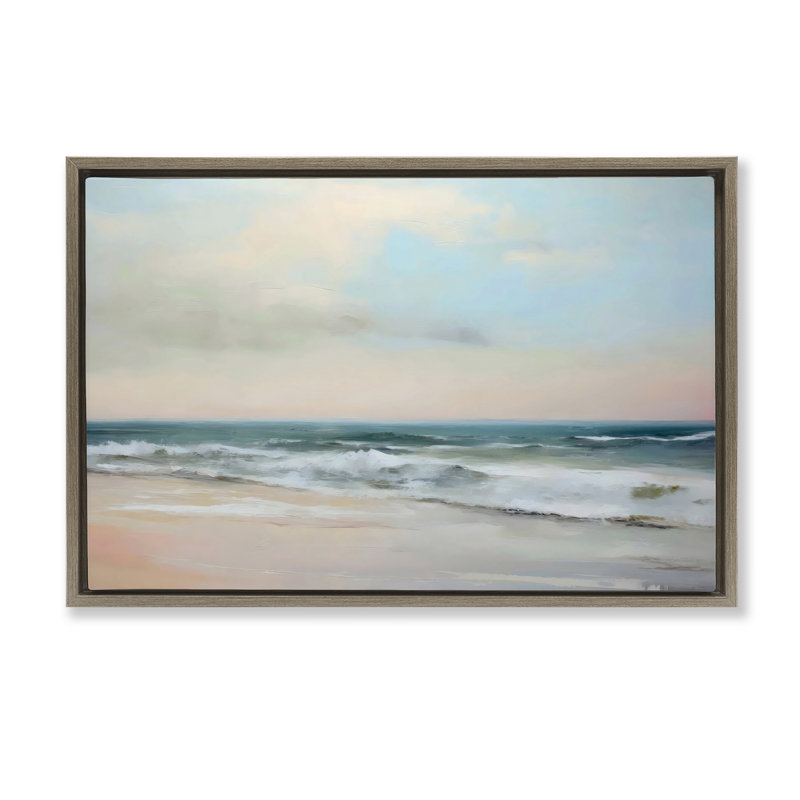 Cadre flottant Sandy Shore in Neutrals, design Creative Studio, Cadre flottant orme Montalcino, H 21 po x l 31 po