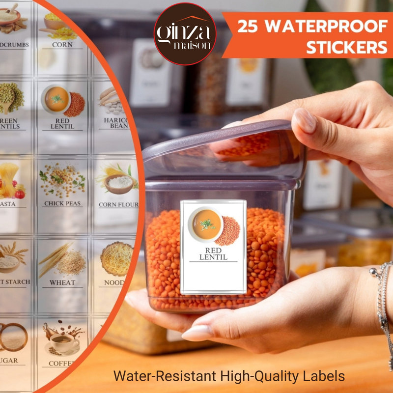 Contenant alimentaire avec couvercles - Ensemble de 12 avec autocollants, plastique, sans Bpa, sécuritaire pour le congélateur, organisateur de garde-manger, rangement pour la farine et le sucre, boîte de rangement pratique pour tous les aliments