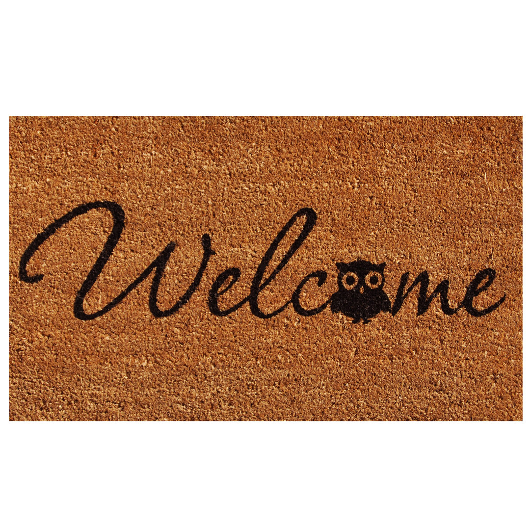 Artemas Barn Owl Welcome Non-Slip Outdoor Door Mat Winston Porter Mat