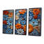 Floral bohème bleu et orange mosaïque 1 - Boho mosaïque murale-173697807-173697806