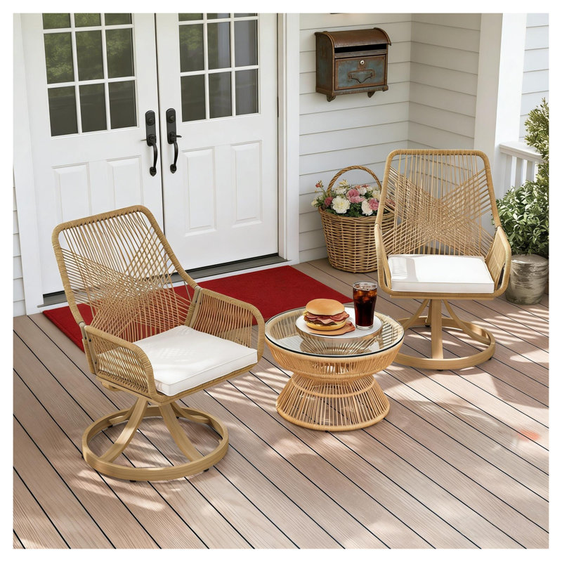 Ensemble de 2 chaises d'extérieur, chaises pivotantes