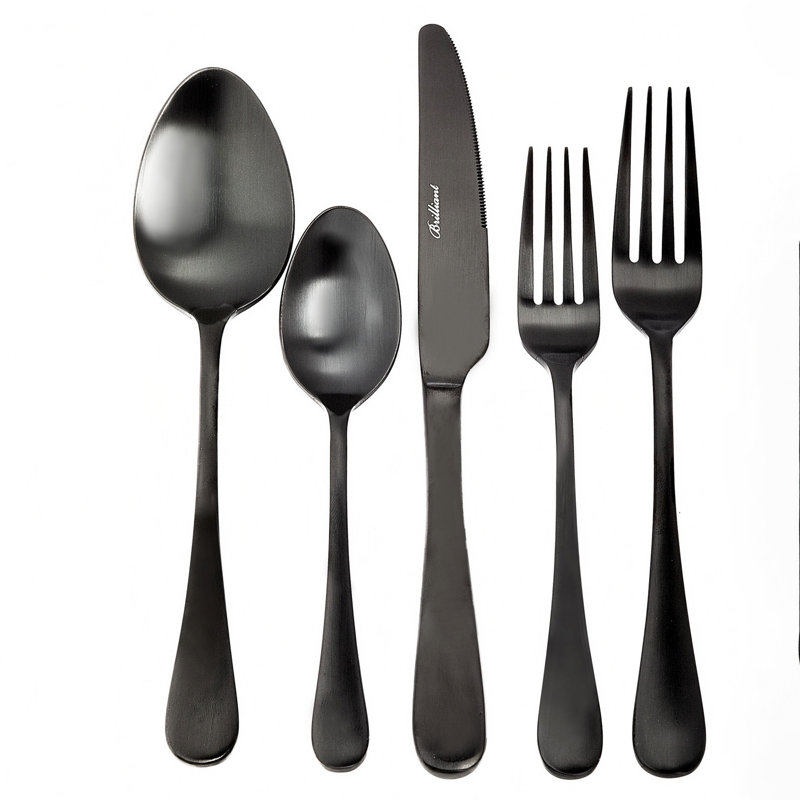 Ensemble de couverts en acier inoxydable Norvège, service pour 4, Noir