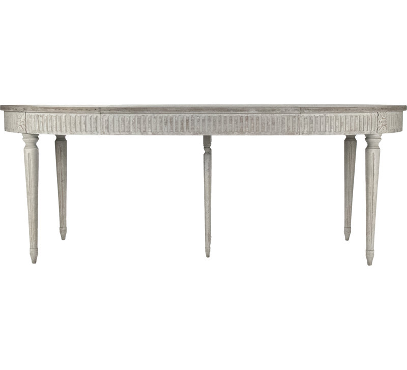 Martel Gray Wood and Marble Extendable Dining Table