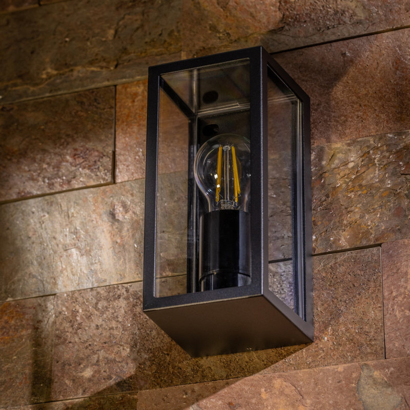 Adavia Matte Black 22cm H Outdoor Wall Lantern