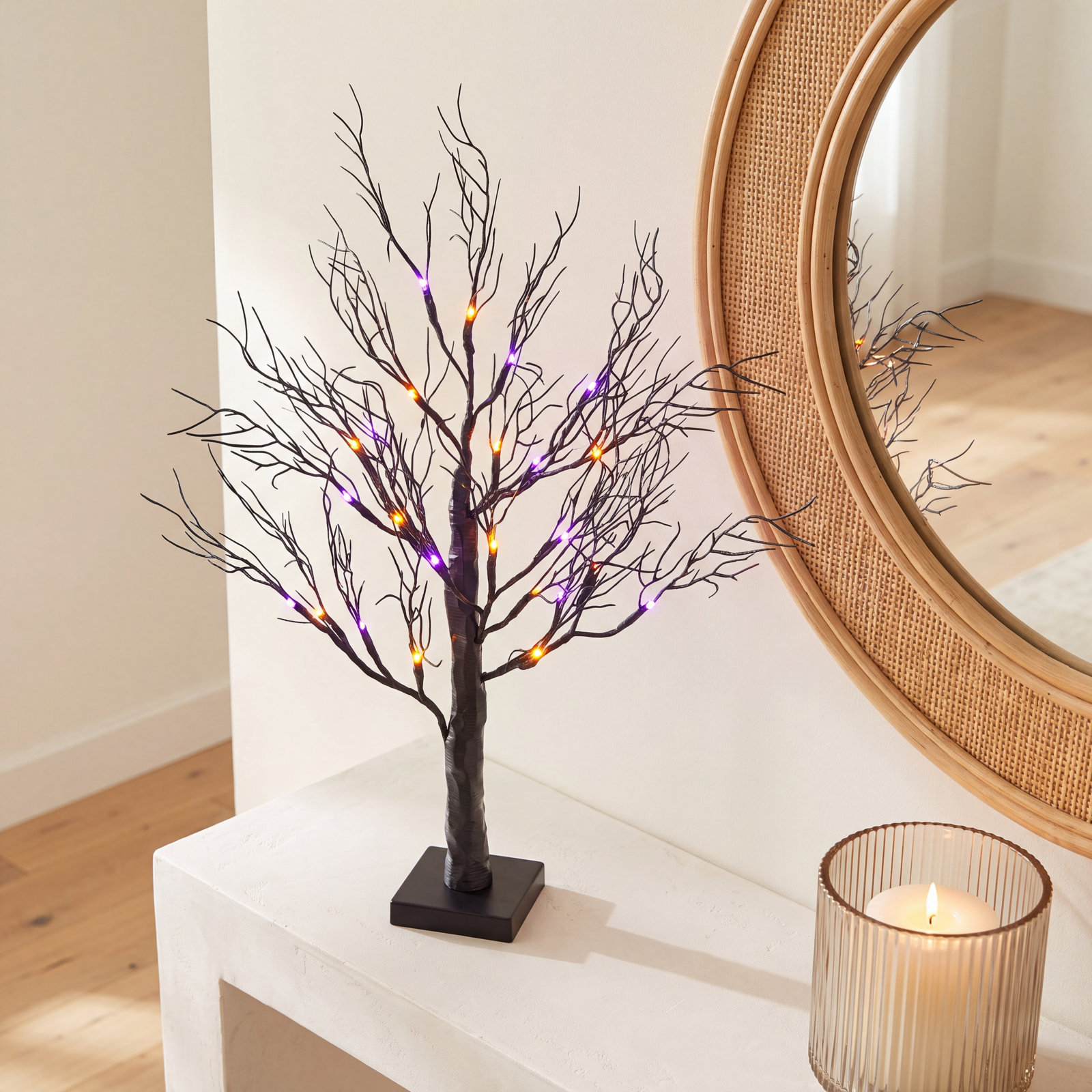 26" Halloween Willow LED Tree