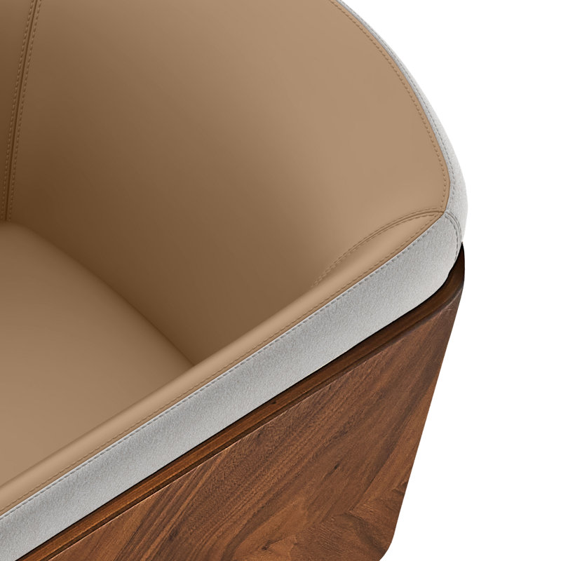 Chaise rembourrée Enrico, Café clair