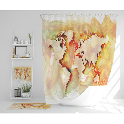 Navey Polyester Shower Curtain Set