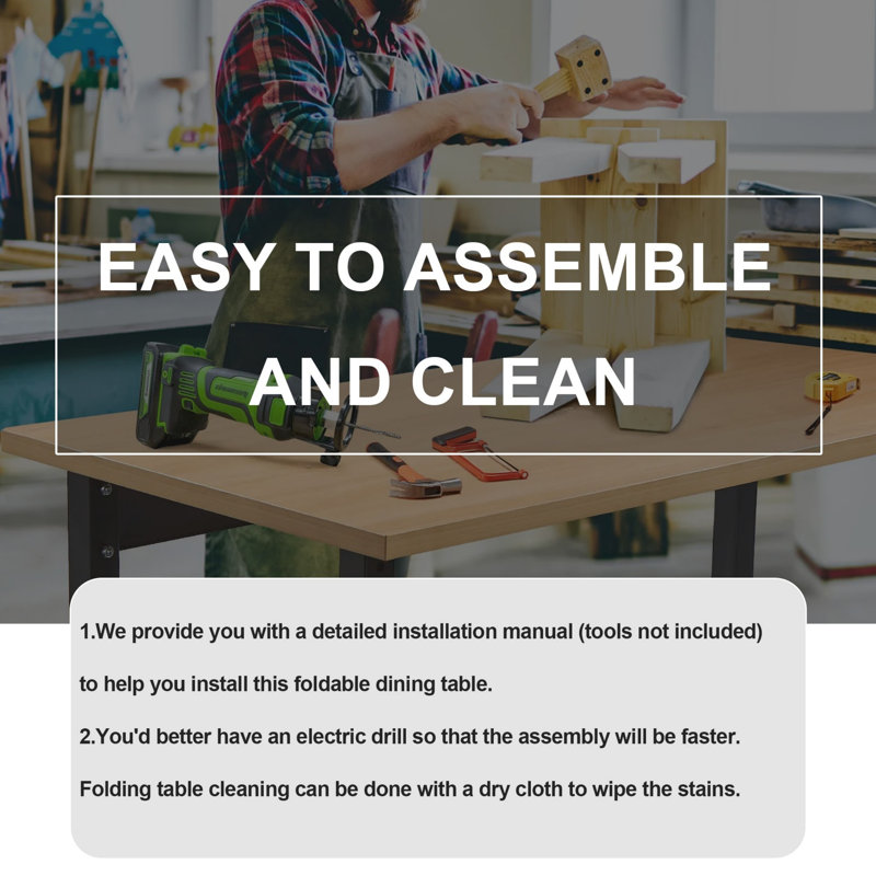 Foldable Expandable Dining Table Set for 4 People