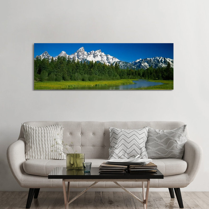 Mountain Landscape, Teton Range, Grand Teton National Park, Wyoming, USA by Panoramic Images - Wrapped Canvas Panoramic Gallery-Wrapped Canvas Giclée