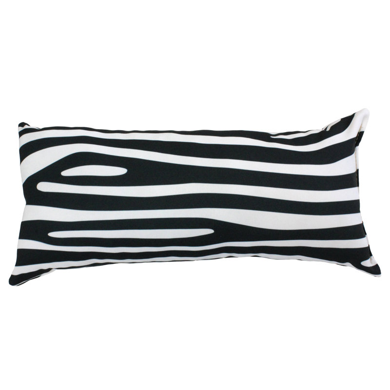 Animal Print Reversible Throw Pillow, White/Black