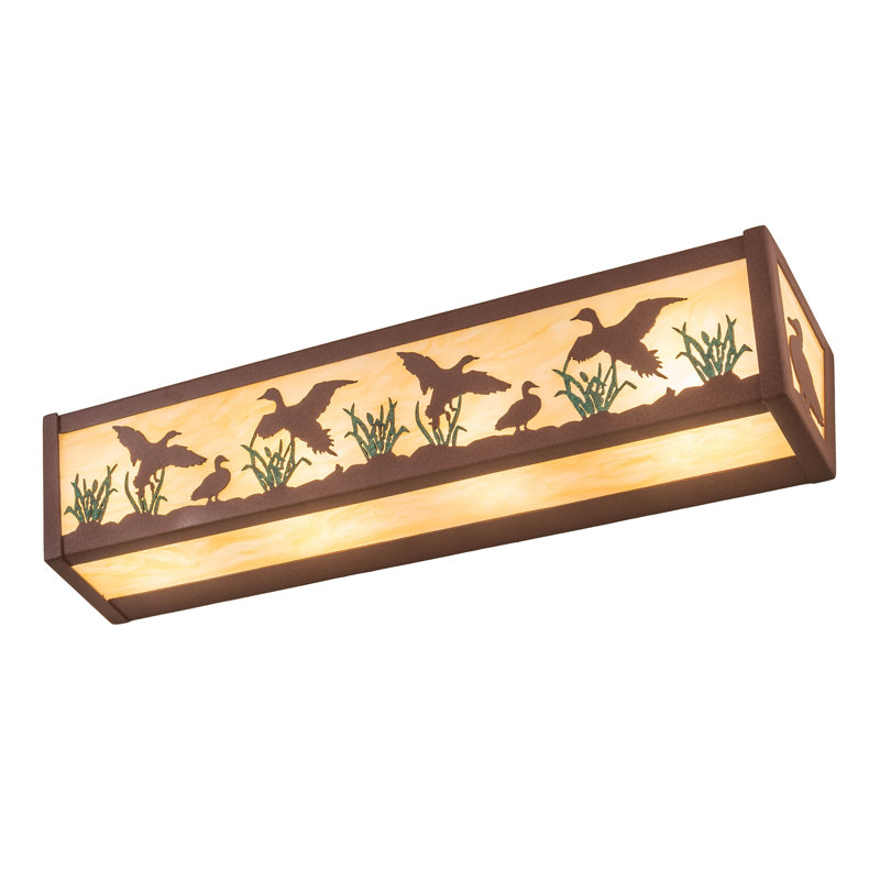 Rustic Lodge 4 - Light Bath Bar, Rust/Green, Beige, E26/Medium (Standard)