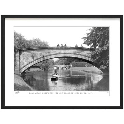 Cambridge, King's College And Clare College Bridges C1955 by Francis Frith - Single Picture Frame Print
