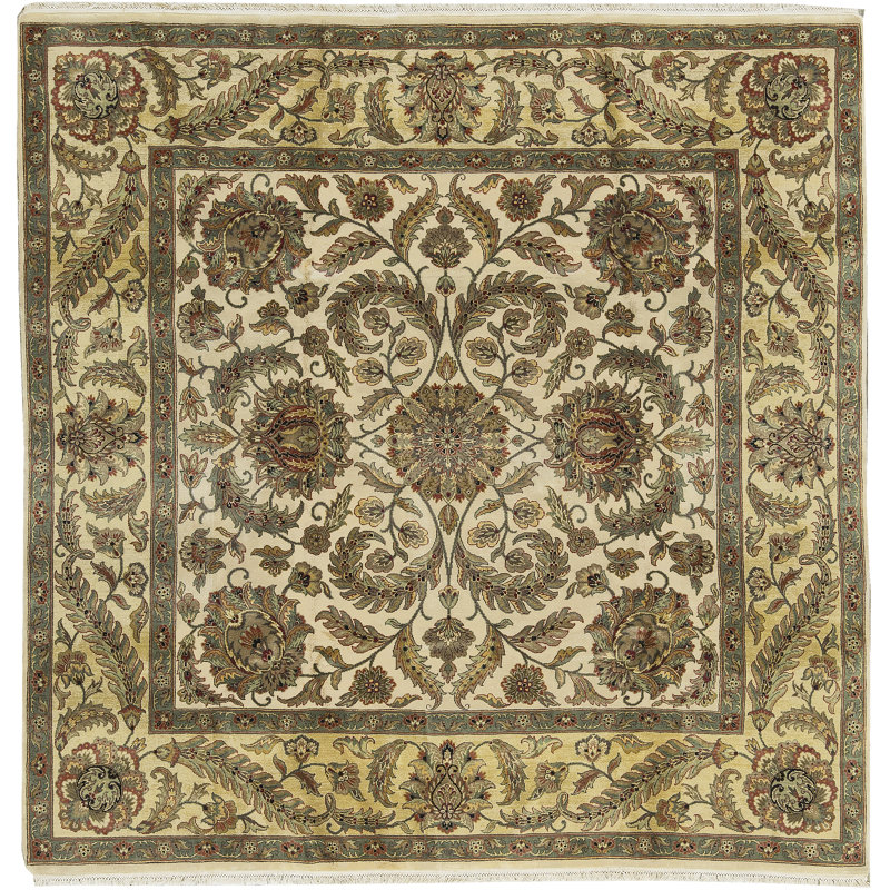 Tapis en laine carrée en laine carrée 9'2" one-of-kind noué la