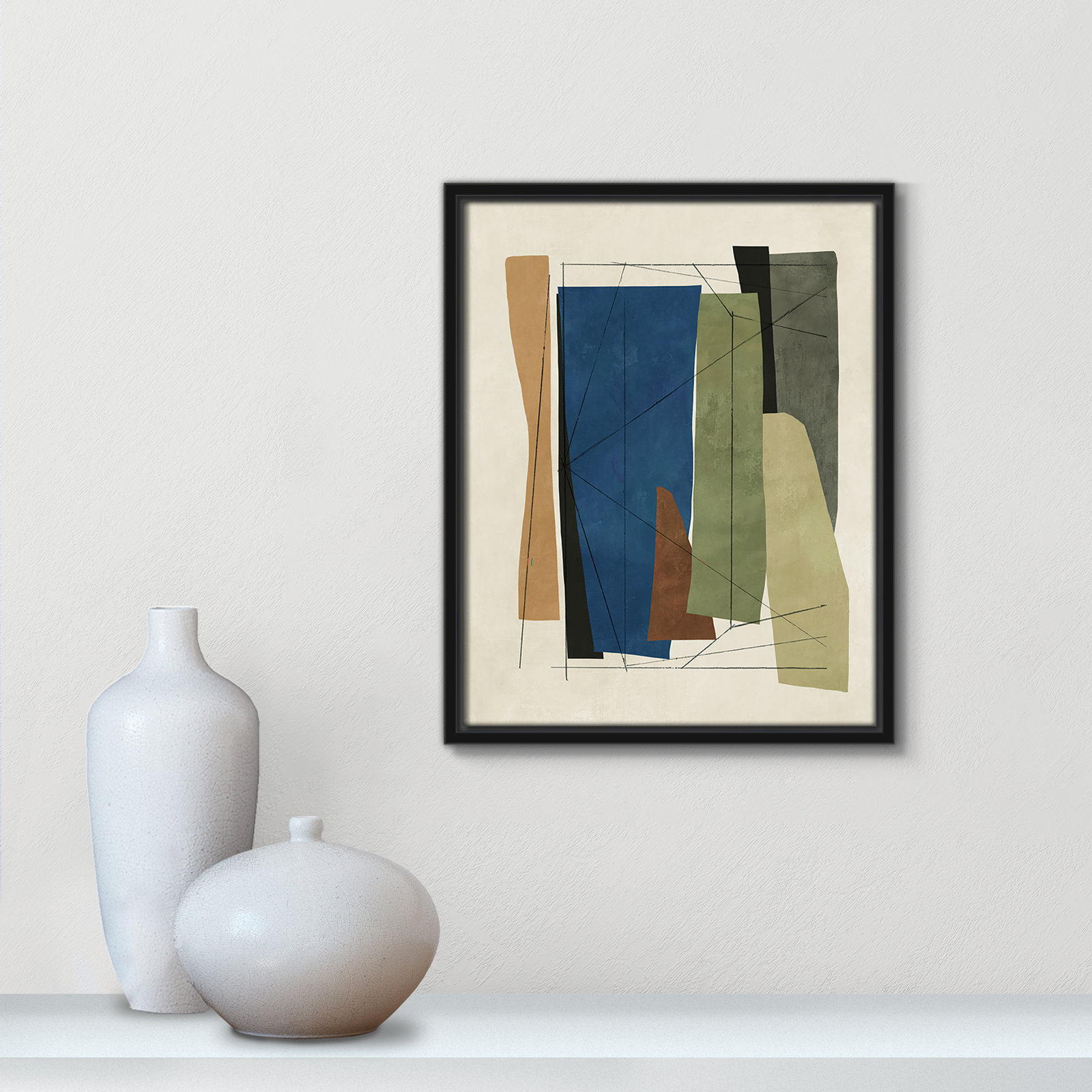 Beckton "Sync I" Print by Tom Reeves, 15.5" H x 12.5" W x 2" D, Black Framed