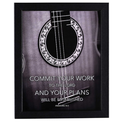 Guitare encadrée «Commit Your Work» 8 x 10