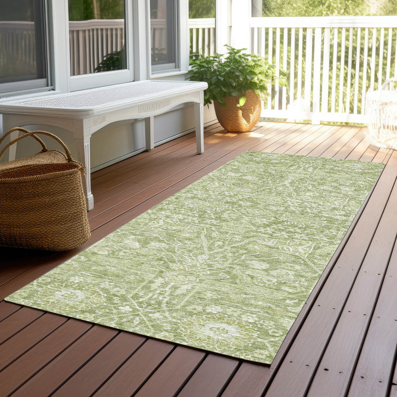 Tapis intérieur / extérieur vert Mila , 2'3" x 7'6"
