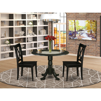 Willimantic Drop Leaf Solid Wood Rubberwood Dining Set