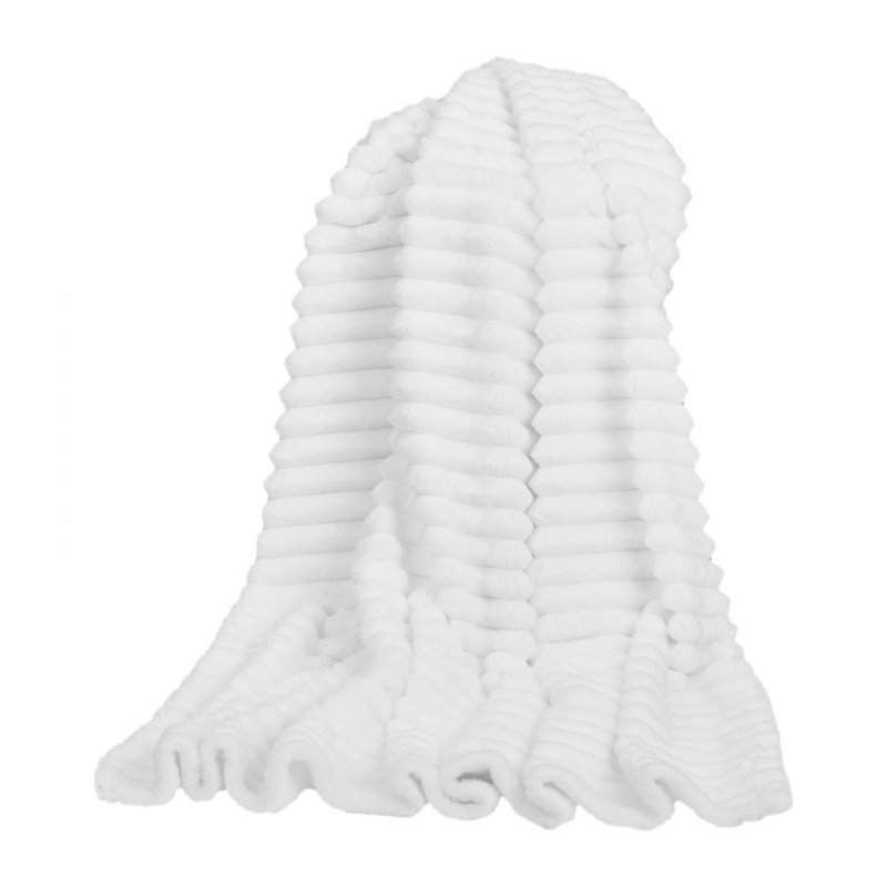 Plaid en molleton, 1270 x 1524 mm (50 x 60 pouces), couverture douillette en flanelle, petite couverture moelleuse et mignonne, couverture légère et ultra-douce pour le lit, le canapé ou la chambre, blanche, idéale pour le canapé